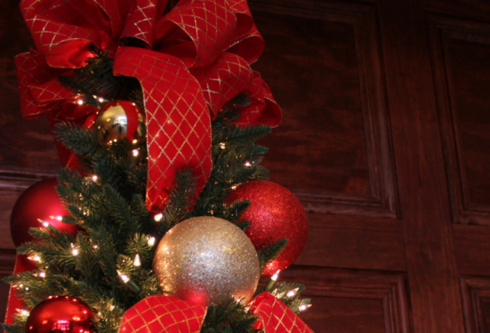 Christmas tree during the holiday season at The Daniel apartments